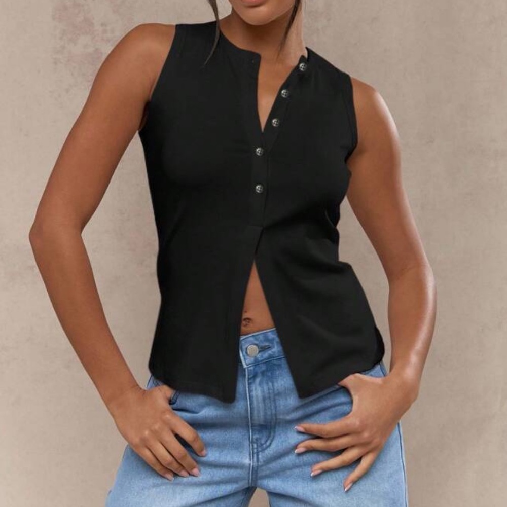 Missguided // Button Tank Vest